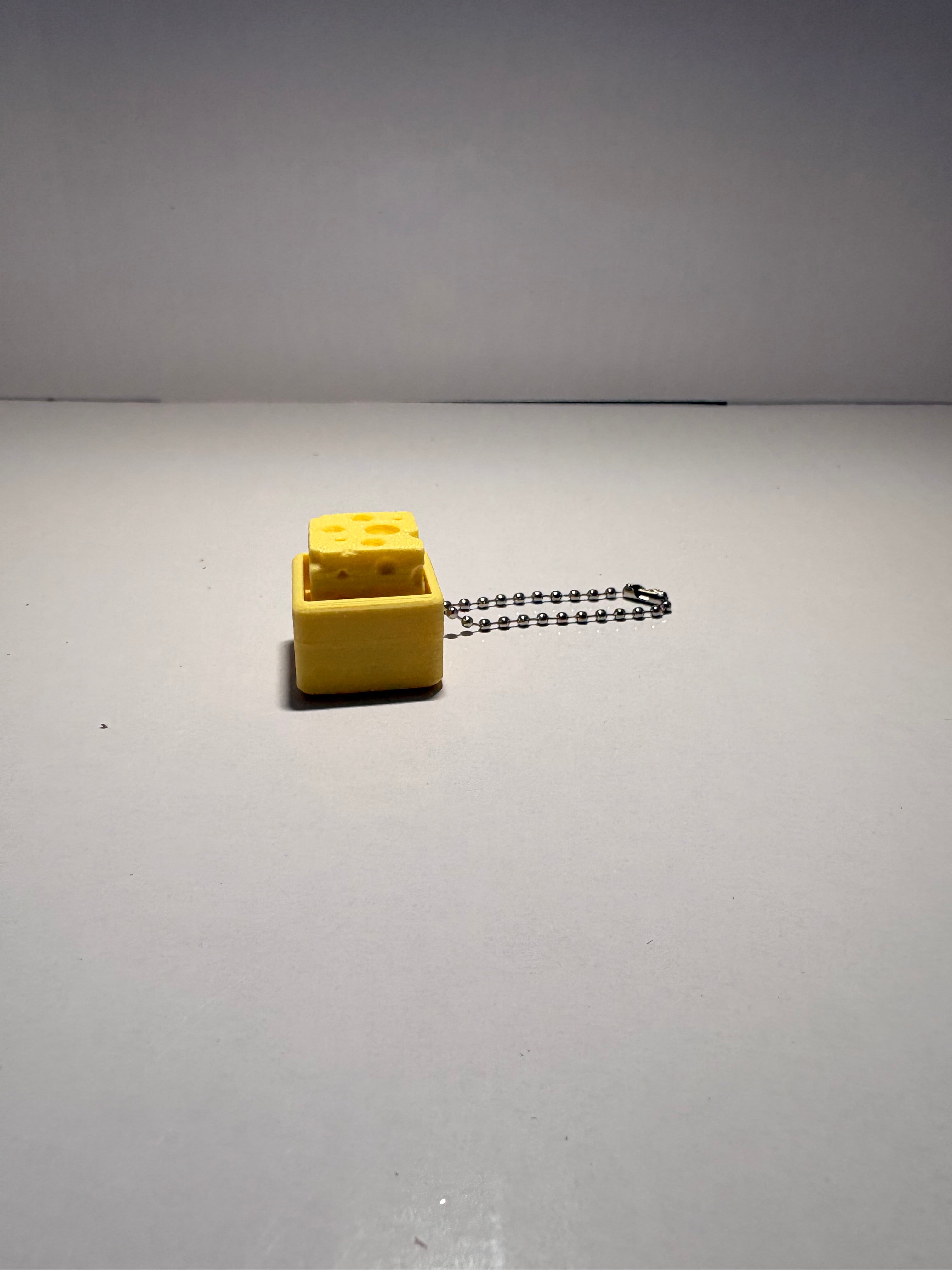 Cheese Cube Clicker Keychain