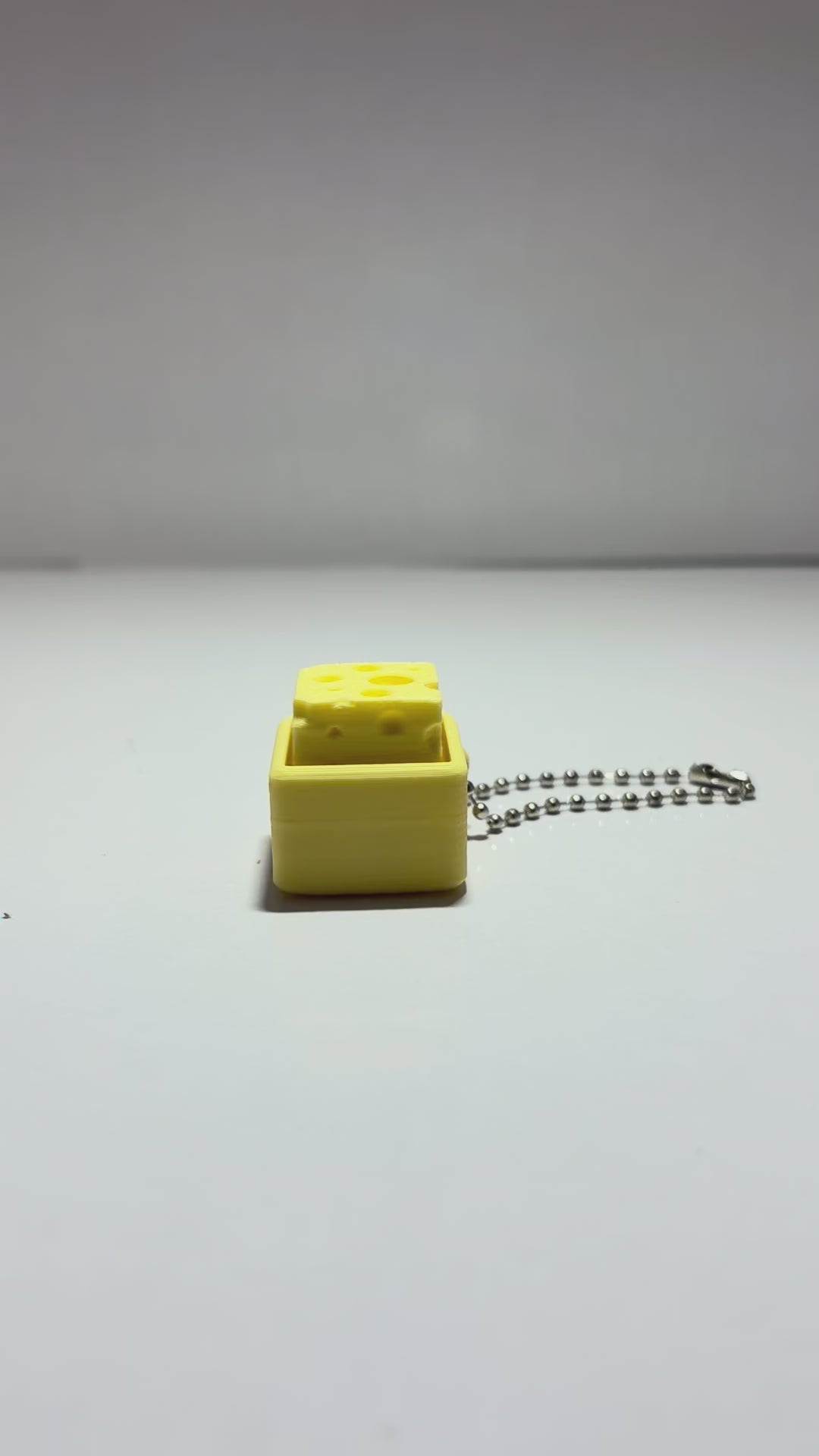 Cheese Cube Clicker Keychain